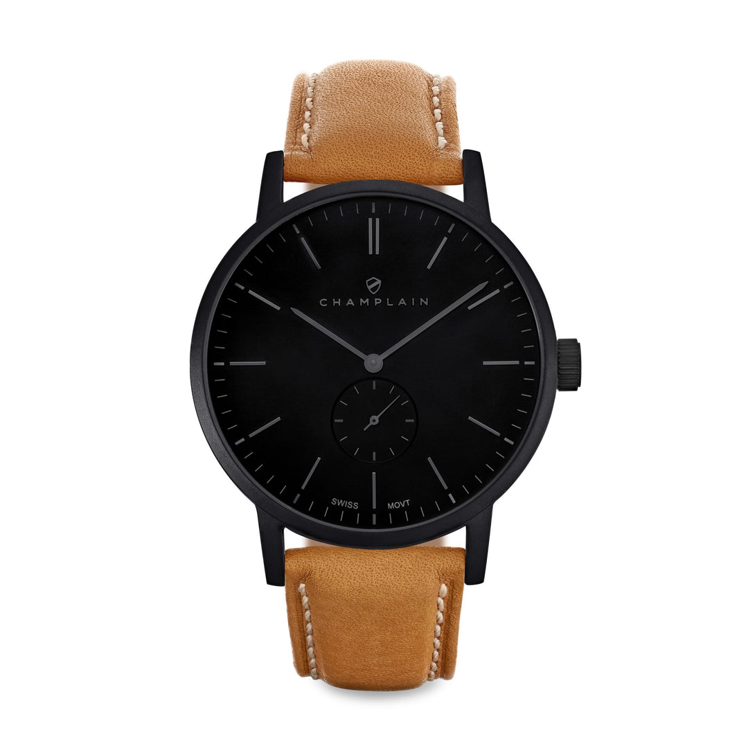 Black - Tan Governor Watch by Champlain