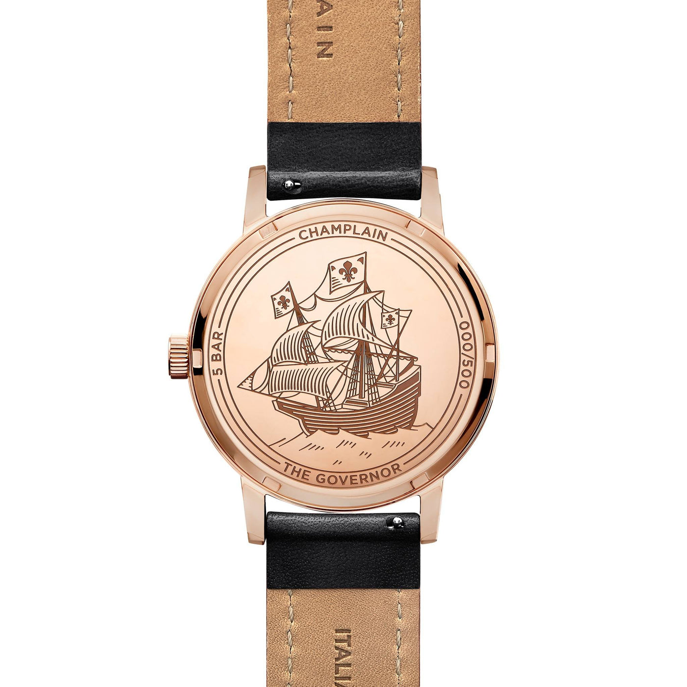 Rose Gold/Black - Black Governor Watch by Champlain