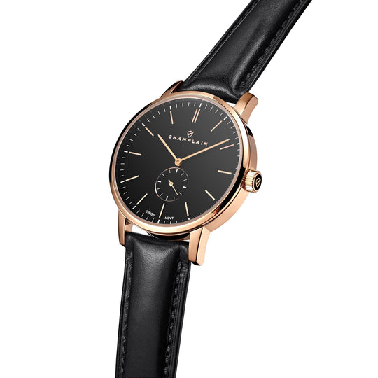Rose Gold/Black - Black Governor Watch by Champlain