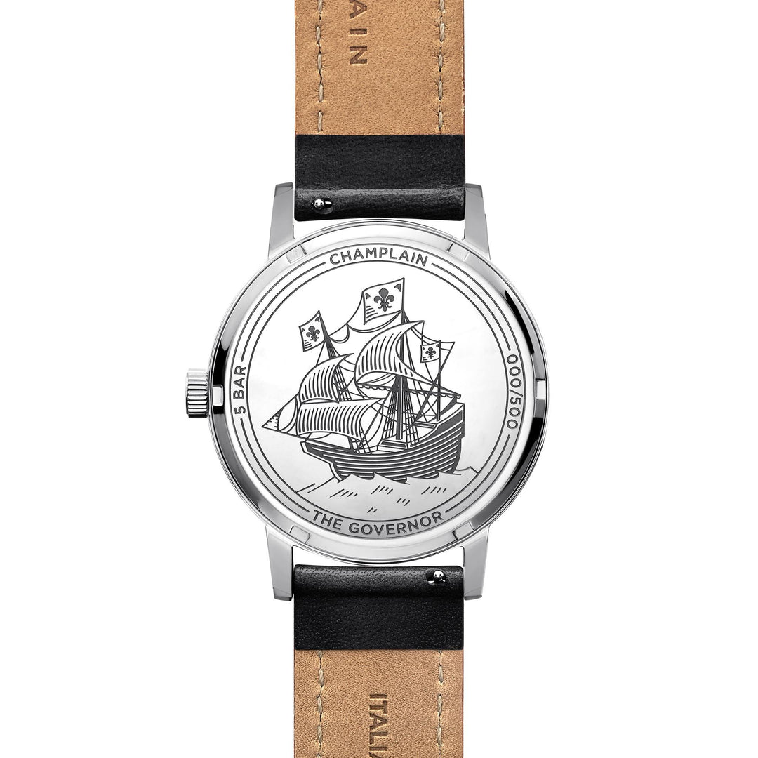 Silver/White - Black Governor Watch by Champlain