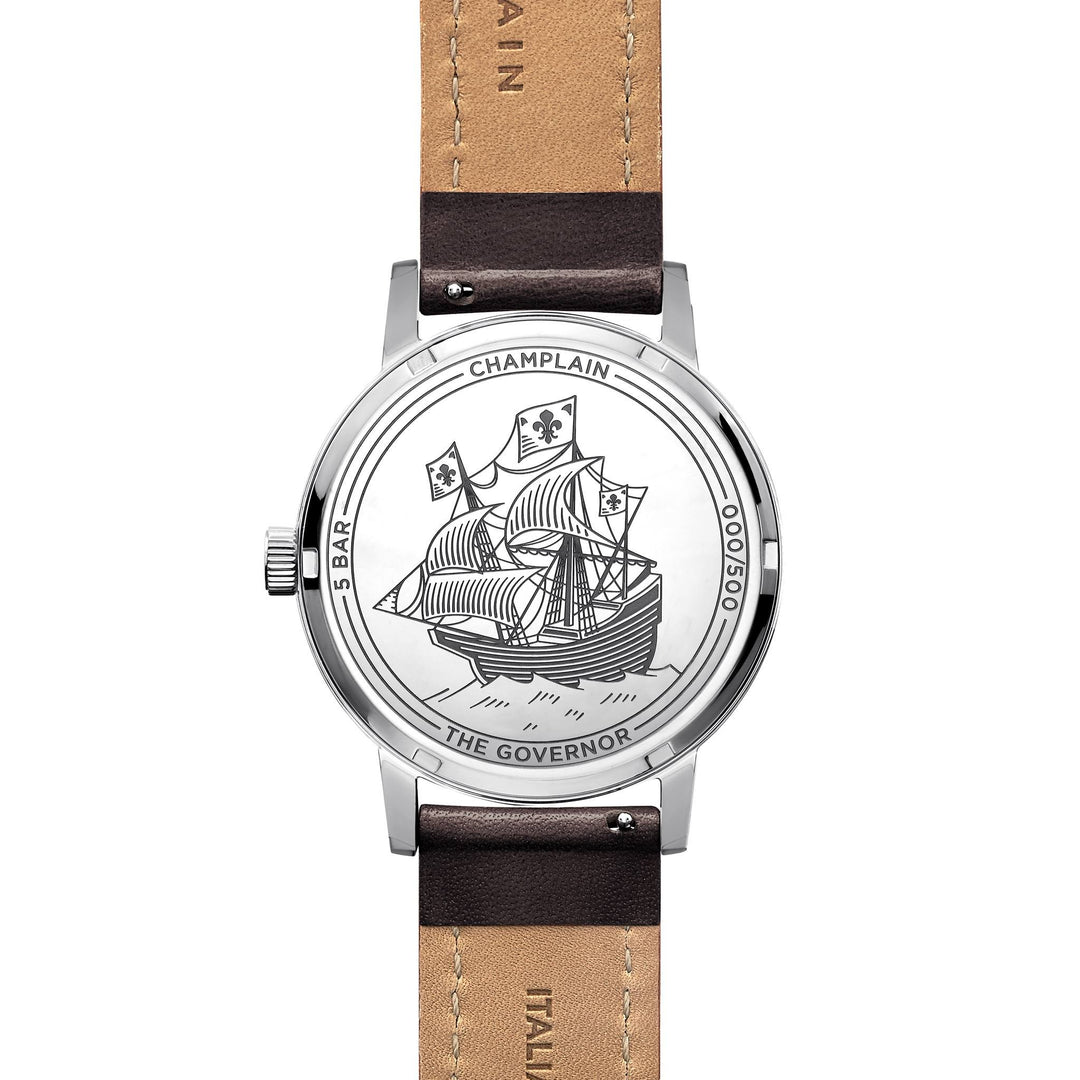 Silver/Black - Brown Governor Watch by Champlain