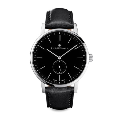 Silver/Black - Black Governor Watch by Champlain