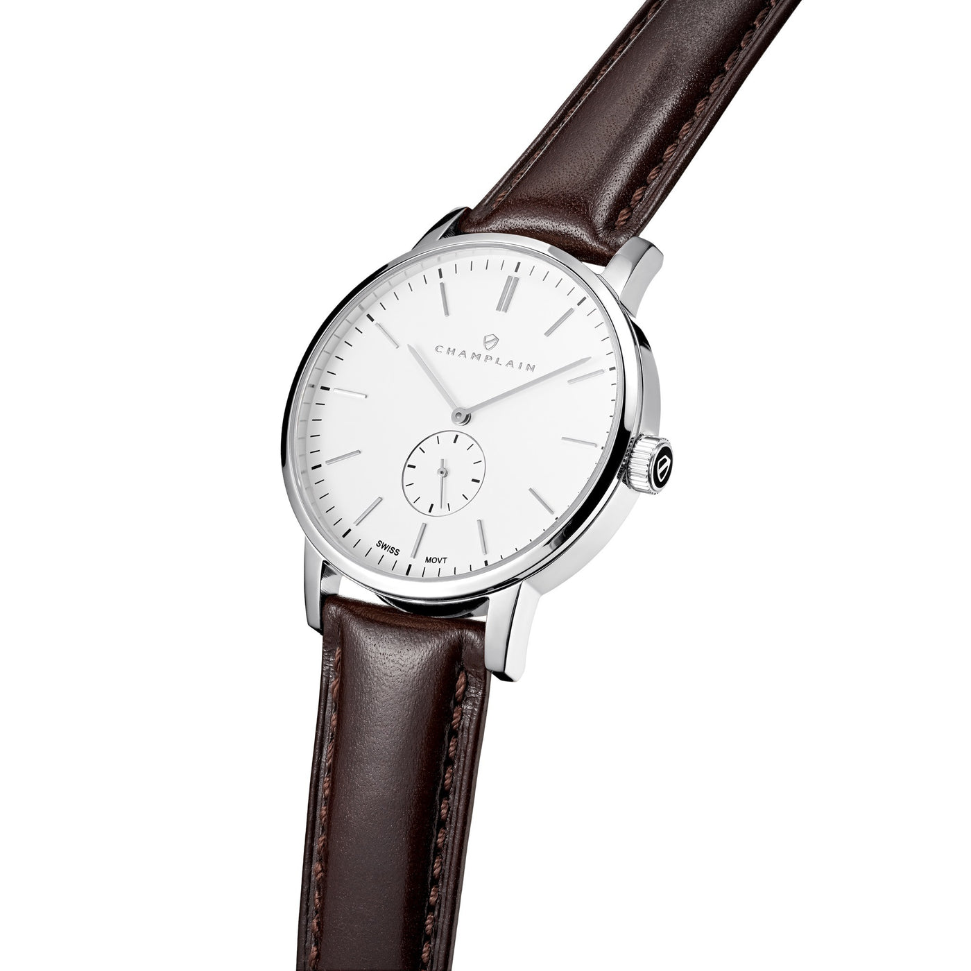 Silver/White - Brown Governor Watch by Champlain