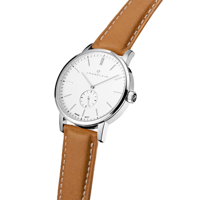 Silver/White - Tan Governor Watch by Champlain