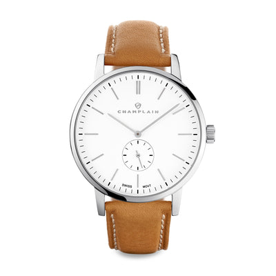 Silver/White - Tan Governor Watch by Champlain