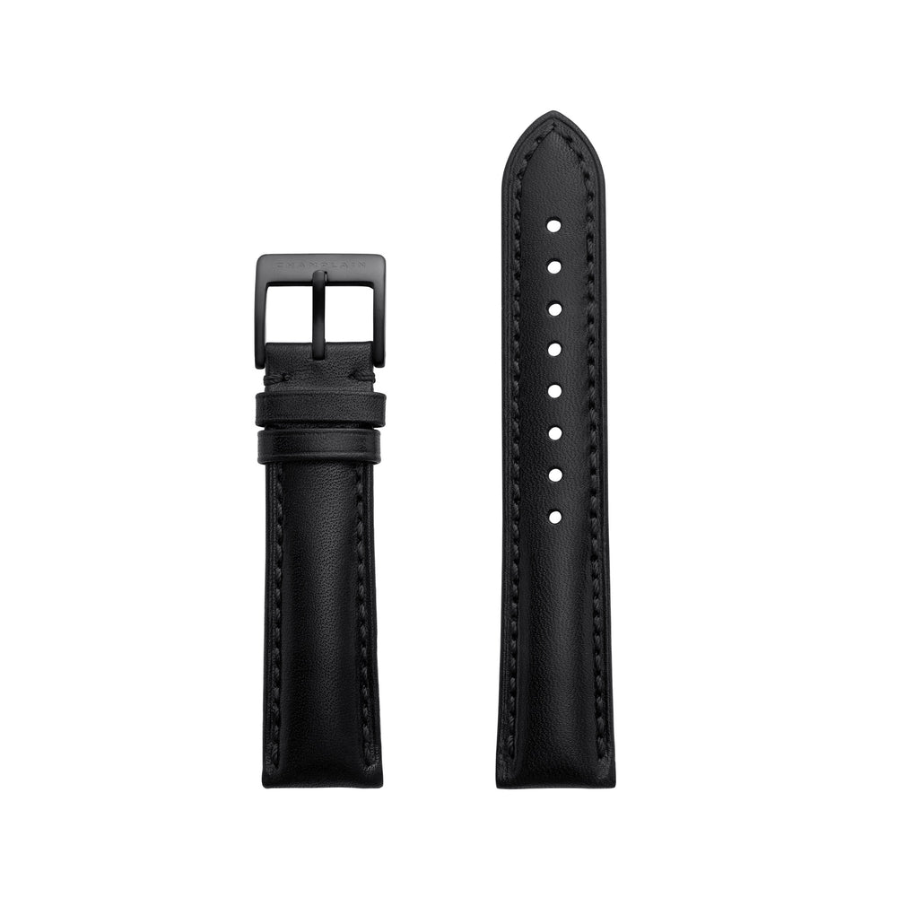 Black-Black Leather Watch Strap by Champlain