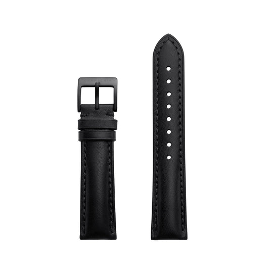 Black-Black Leather Watch Strap by Champlain